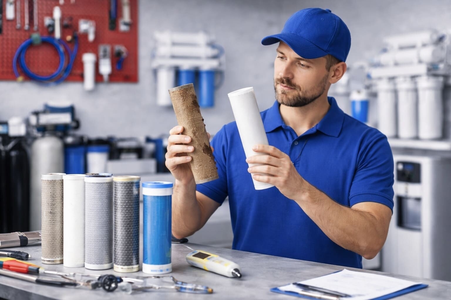 Признаки отработанного картриджа фильтра в системе промышленной водоочистки