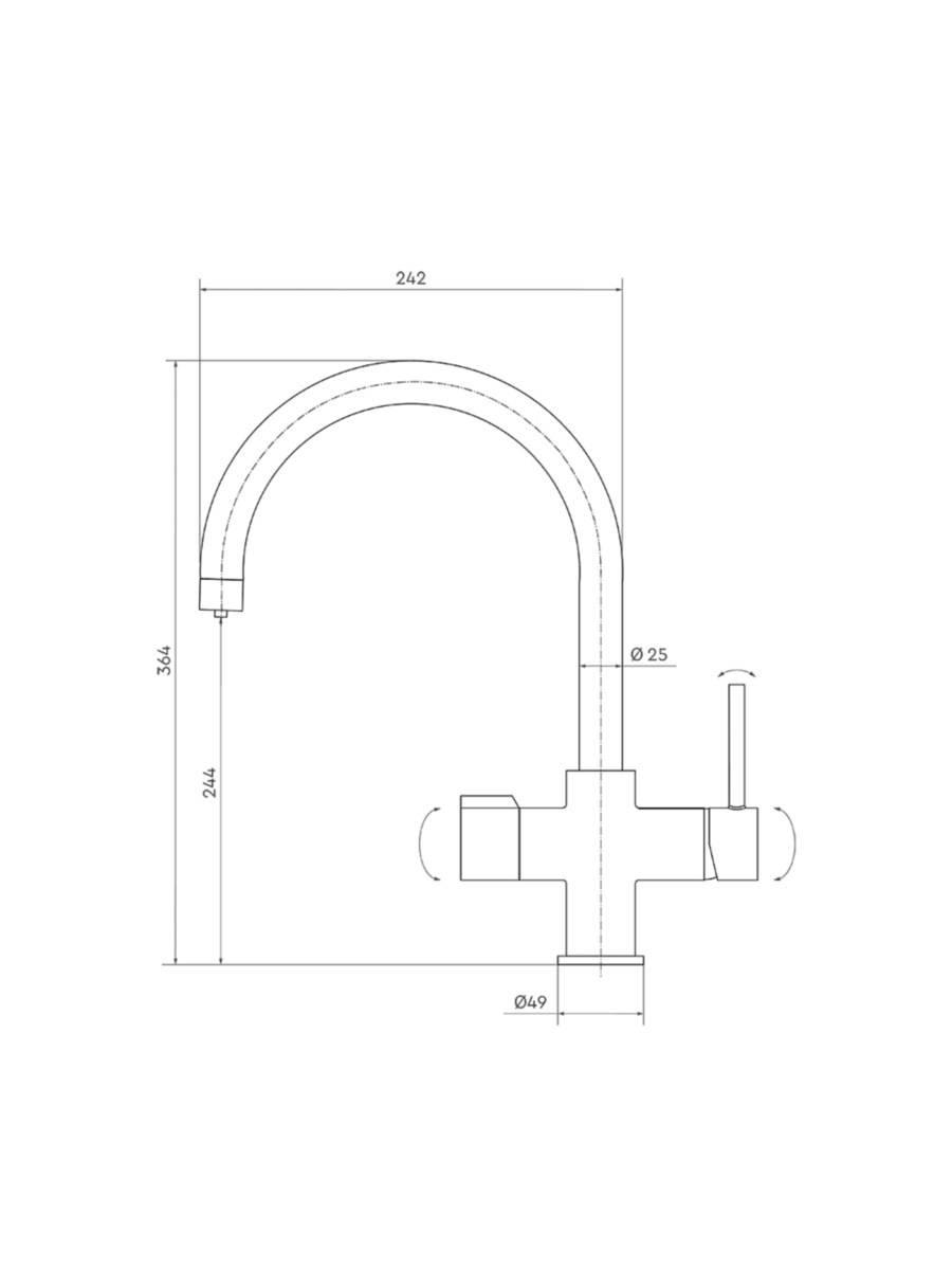 Смеситель Барьер Dual-01S С Подключением К Фильтру 4 для очистки воды