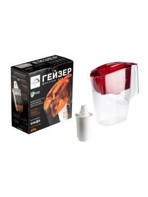 Фильтр-Кувшин Гейзер Альфа Красного Цвета 1 для очистки воды