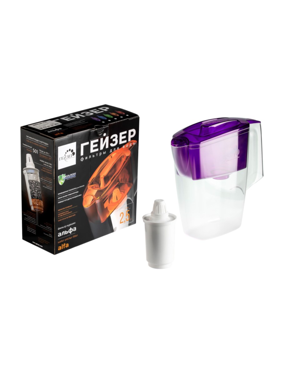 Фильтр-Кувшин Гейзер Альфа Фиолетового Цвета 3 для очистки воды