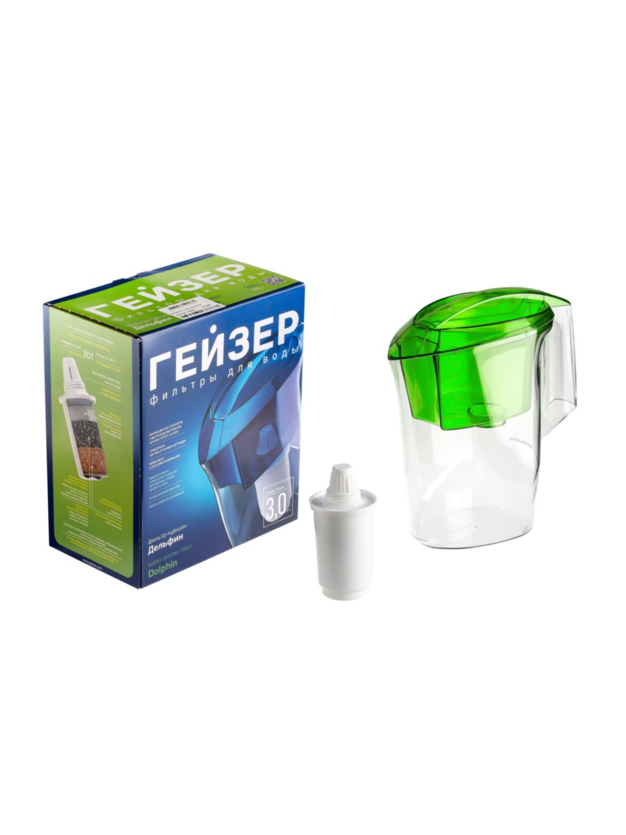 Фильтр-Кувшин Гейзер Дельфин Зелёного Цвета 7 для очистки воды