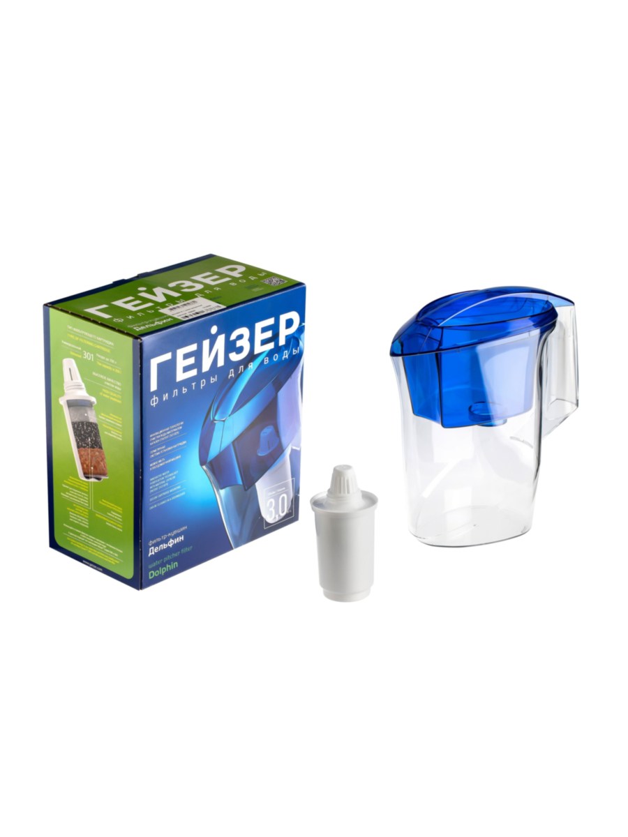 Фильтр-Кувшин Гейзер Дельфин Синего Цвета 9 для очистки воды