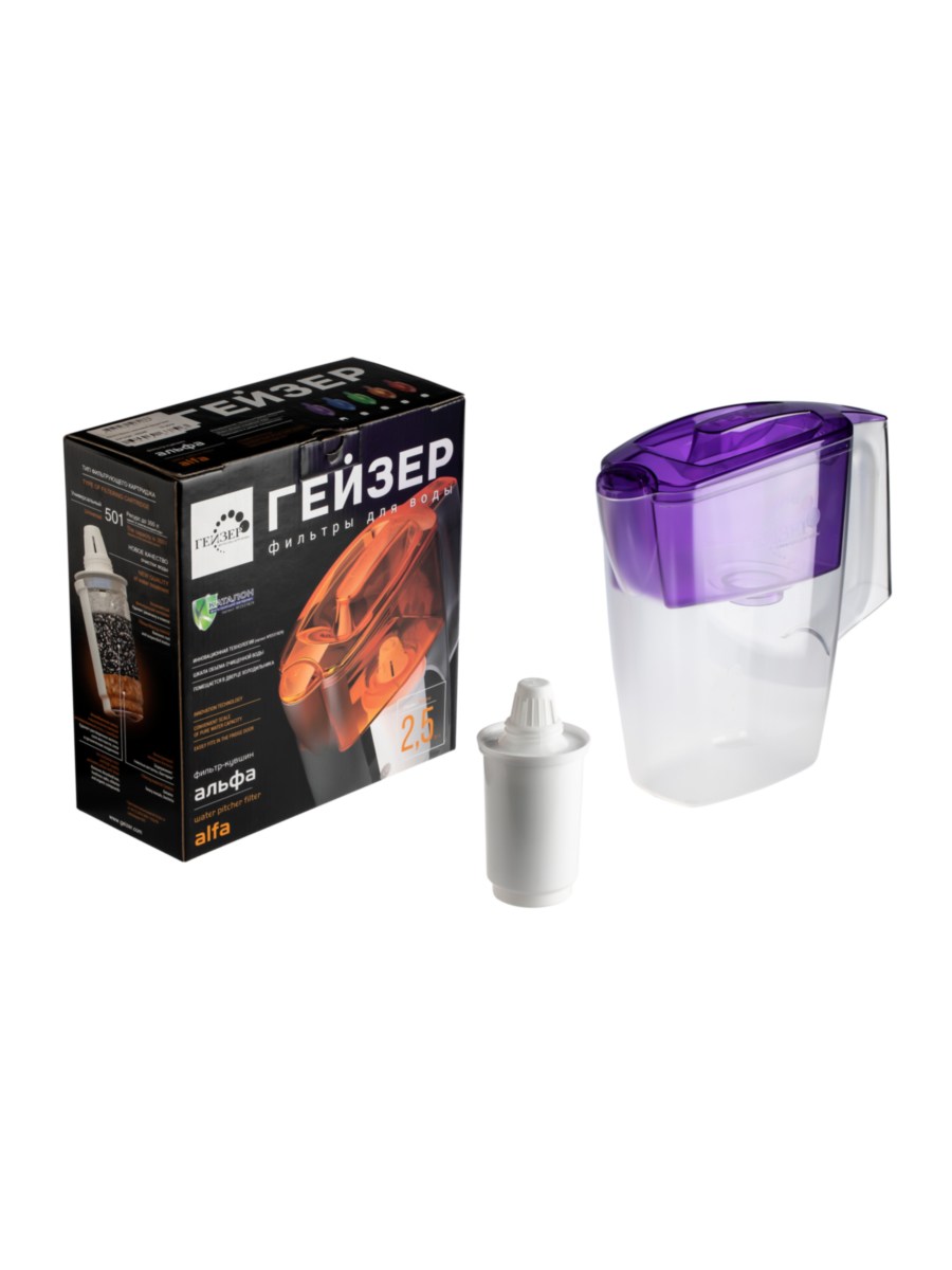 Фильтр-Кувшин Гейзер Мини Фиолетового Цвета 6 для очистки воды