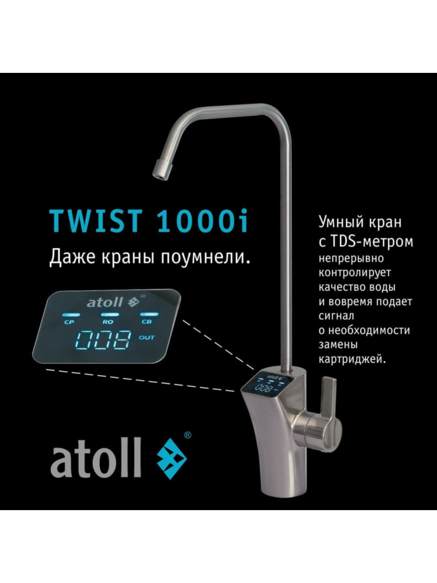 Фильтр Для Воды Atoll Twist 1000I С Обратным Осмосом 1 для очистки воды
