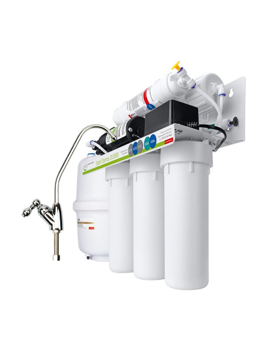 Система обратного осмоса Prio Новая Вода Start Osmos OU580 применяется для эффективной очистки воды, удаляет вредные примеси и делает воду безопасной для питья.